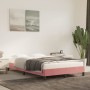 Estructura de cama terciopelo rosa 120x190 cm de , Camas y somieres - Ref: Foro24-379507, Precio: 100,01 €, Descuento: %