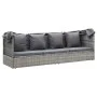 Tumbona cama jardín con techo ratán sintético gris de vidaXL, Camas para exteriores - Ref: Foro24-46158, Precio: 532,11 €, De...