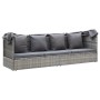 Tumbona cama jardín con techo ratán sintético gris de vidaXL, Camas para exteriores - Ref: Foro24-46158, Precio: 510,03 €, De...