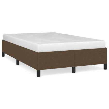 Estructura de cama tela marrón oscuro 120x190 cm de , Camas y somieres - Ref: Foro24-379511, Precio: 111,25 €, Descuento: %
