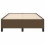 Estructura de cama tela marrón oscuro 120x190 cm de , Camas y somieres - Ref: Foro24-379511, Precio: 111,25 €, Descuento: %
