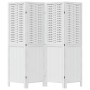 Biombo separador de 4 paneles madera maciza Paulownia blanco de , Divisores de ambientes - Ref: Foro24-358721, Precio: 107,57...