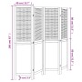Biombo separador de 4 paneles madera maciza Paulownia blanco de , Divisores de ambientes - Ref: Foro24-358721, Precio: 107,57...