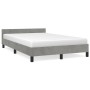 Estructura cama con cabecero terciopelo gris claro 120x190 cm de , Camas y somieres - Ref: Foro24-379547, Precio: 122,88 €, D...