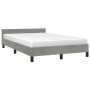 Estructura cama con cabecero terciopelo gris claro 120x190 cm de , Camas y somieres - Ref: Foro24-379547, Precio: 122,88 €, D...
