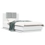 Estructura de cama con cabecero y luces LED blanco 90x190 cm de , Camas y somieres - Ref: Foro24-3210059, Precio: 167,25 €, D...
