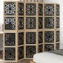 Biombo separador 6 paneles madera maciza Paulownia marrón negro de , Divisores de ambientes - Ref: Foro24-358810, Precio: 167...