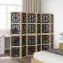 Biombo separador 6 paneles madera maciza Paulownia marrón negro de , Divisores de ambientes - Ref: Foro24-358810, Precio: 167...