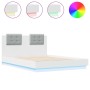 Estructura de cama con cabecero y luces LED blanco 120x190 cm de , Camas y somieres - Ref: Foro24-3210052, Precio: 223,58 €, ...