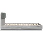 Estructura cama con cabecero luces LED gris Sonoma 135x190 cm de , Camas y somieres - Ref: Foro24-3210050, Precio: 190,27 €, ...