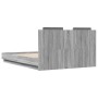 Estructura cama con cabecero luces LED gris Sonoma 135x190 cm de , Camas y somieres - Ref: Foro24-3210050, Precio: 190,27 €, ...