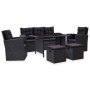 Set muebles de jardín 6 piezas y cojines ratán sintético negro de vidaXL, Conjuntos de jardín - Ref: Foro24-46094, Precio: 59...