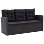 Set muebles de jardín 6 piezas y cojines ratán sintético negro de vidaXL, Conjuntos de jardín - Ref: Foro24-46094, Precio: 59...