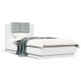 Estructura cama con cabecero madera ingeniería blanca 75x190 cm de , Camas y somieres - Ref: Foro24-3209975, Precio: 135,05 €...