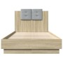 Cama con cabecero madera de ingeniería roble Sonoma 75x190 cm de , Camas y somieres - Ref: Foro24-3209977, Precio: 131,13 €, ...