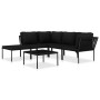 Juego de muebles de jardín con cojines 6 piezas PVC negro de vidaXL, Conjuntos de jardín - Ref: Foro24-48589, Precio: 459,62 ...