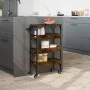 Smoked oak engineered wood kitchen cart 53x20x76 cm by , Kitchen and dining carts - Ref: Foro24-842353, Price: 54,39 €, Disco...