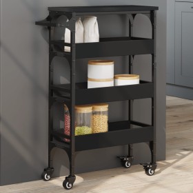 Carrito de cocina madera de ingeniería negro 53x20x76 cm de , Carros de cocina y comedor - Ref: Foro24-842351, Precio: 63,78 ...