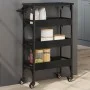 Black engineered wood kitchen cart 53x20x76 cm by , Kitchen and dining carts - Ref: Foro24-842351, Price: 62,65 €, Discount: %