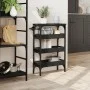 Carrito de cocina madera de ingeniería negro 53x20x76 cm de , Carros de cocina y comedor - Ref: Foro24-842351, Precio: 62,65 ...