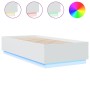 Estructura de cama con LED madera ingeniería blanco 100x200 cm de , Camas y somieres - Ref: Foro24-3209625, Precio: 139,78 €,...