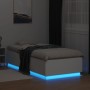 Estructura de cama con LED madera ingeniería blanco 100x200 cm de , Camas y somieres - Ref: Foro24-3209625, Precio: 139,78 €,...