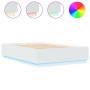 Estructura de cama con LED madera ingeniería blanco 150x200 cm de , Camas y somieres - Ref: Foro24-3209604, Precio: 178,91 €,...