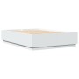 Estructura de cama con LED madera ingeniería blanco 150x200 cm de , Camas y somieres - Ref: Foro24-3209604, Precio: 178,91 €,...