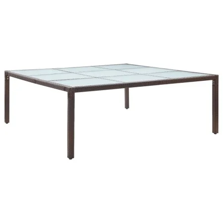 Mesa de comedor de jardín ratán sintético marrón 200x200x74 cm de vidaXL, Mesas de jardín - Ref: Foro24-46131, Precio: 245,51...