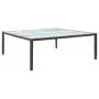 Mesa de comedor de jardín ratán sintético marrón 200x200x74 cm de vidaXL, Mesas de jardín - Ref: Foro24-46131, Precio: 245,51...