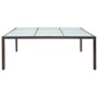 Mesa de comedor de jardín ratán sintético marrón 200x200x74 cm de vidaXL, Mesas de jardín - Ref: Foro24-46131, Precio: 248,12...