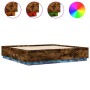 Estructura cama con luces LED madera roble ahumado 180x200 cm de , Camas y somieres - Ref: Foro24-3209594, Precio: 181,29 €, ...