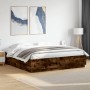 Estructura cama con luces LED madera roble ahumado 180x200 cm de , Camas y somieres - Ref: Foro24-3209594, Precio: 181,29 €, ...