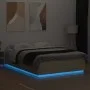 Sonoma oak wood bed frame with LED lights 150x200 cm by , Beds and slatted bases - Ref: Foro24-3209606, Price: 170,99 €, Disc...