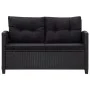 Set de sofás de jardín 6 piezas y cojines ratán sintético negro de vidaXL, Sofás de exterior - Ref: Foro24-46151, Precio: 532...