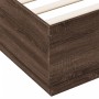 Estructura cama con luces LED madera marrón roble 150x200 cm de , Camas y somieres - Ref: Foro24-3209610, Precio: 177,29 €, D...