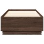 Estructura cama con luces LED madera marrón roble 100x200 cm de , Camas y somieres - Ref: Foro24-3209631, Precio: 138,12 €, D...