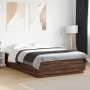 Estructura de cama madera de ingeniería marrón roble 150x200 cm de , Camas y somieres - Ref: Foro24-3209701, Precio: 161,05 €...
