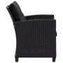 Set de sofás de jardín 6 piezas y cojines ratán sintético negro de vidaXL, Sofás de exterior - Ref: Foro24-46151, Precio: 532...