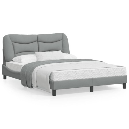 Estructura de cama con luces LED tela gris claro 120x200 cm de , Camas y somieres - Ref: Foro24-3213690, Precio: 192,75 €, De...