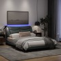 Estructura de cama con luces LED tela gris claro 120x200 cm de , Camas y somieres - Ref: Foro24-3213690, Precio: 192,75 €, De...