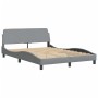 Estructura de cama con luces LED tela gris claro 120x200 cm de , Camas y somieres - Ref: Foro24-3213690, Precio: 192,75 €, De...