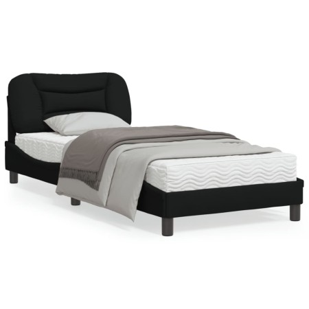 Estructura de cama con luces LED tela negro 90x190 cm de , Camas y somieres - Ref: Foro24-3213671, Precio: 165,85 €, Descuent...