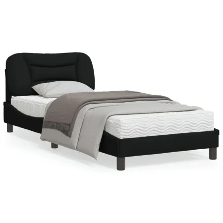 Estructura de cama con luces LED tela negro 90x190 cm de , Camas y somieres - Ref: Foro24-3213671, Precio: 168,31 €, Descuent...