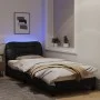 Estructura de cama con luces LED tela negro 90x190 cm de , Camas y somieres - Ref: Foro24-3213671, Precio: 168,31 €, Descuent...
