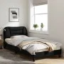 Estructura de cama con luces LED tela negro 90x190 cm de , Camas y somieres - Ref: Foro24-3213671, Precio: 168,31 €, Descuent...