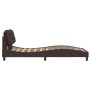 Estructura de cama con luces LED tela marrón oscuro 100x200 cm de , Camas y somieres - Ref: Foro24-3213686, Precio: 147,92 €,...