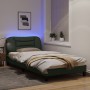 Estructura de cama con luces LED tela gris oscuro 100x200 cm de , Camas y somieres - Ref: Foro24-3213684, Precio: 147,69 €, D...