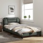 Estructura de cama con luces LED tela gris oscuro 100x200 cm de , Camas y somieres - Ref: Foro24-3213684, Precio: 147,69 €, D...