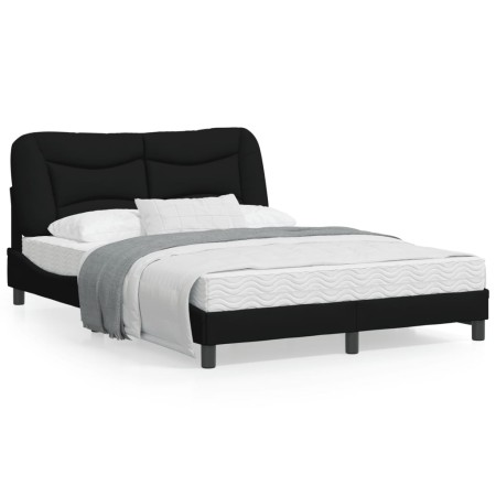 Estructura de cama con luces LED tela negro 120x200 cm de , Camas y somieres - Ref: Foro24-3213692, Precio: 188,43 €, Descuen...